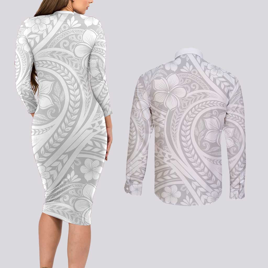 Lotu Tamaiti Samoan Polynesian Tribal Couples Matching Long Sleeve Bodycon Dress and Long Sleeve Button Shirt - Polynesian Pride