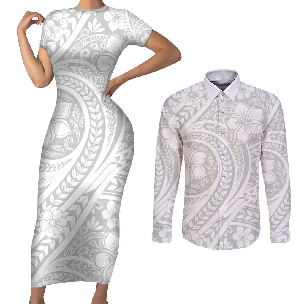 Lotu Tamaiti Samoan Polynesian Tribal Couples Matching Short Sleeve Bodycon Dress and Long Sleeve Button Shirt - Polynesian Pride