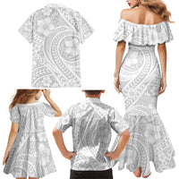 Lotu Tamaiti Samoan Polynesian Tribal Family Matching Mermaid Dress and Hawaiian Shirt - Polynesian Pride