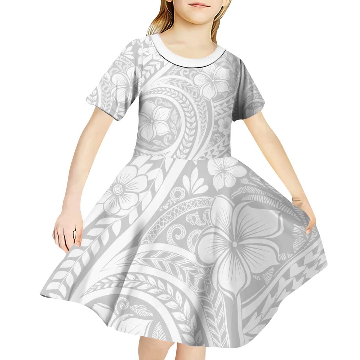 Lotu Tamaiti Samoan Polynesian Tribal Kid Short Sleeve Dress - Polynesian Pride