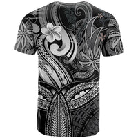 Polynesia T Shirt Whale Tale and Polynesian Sunset Plumeria Black LT9 - Polynesian Pride