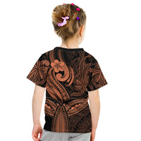 Polynesia Kid T Shirt Whale Tale and Polynesian Sunset Plumeria Gold LT9 - Polynesian Pride