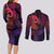 Polynesia Couples Matching Long Sleeve Bodycon Dress and Long Sleeve Button Shirts Whale Tale and Polynesian Sunset Plumeria Pink LT9 - Polynesian Pride