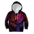 Polynesia Kid Hoodie Whale Tale and Polynesian Sunset Plumeria Pink LT9 Hoodie Pink - Polynesian Pride