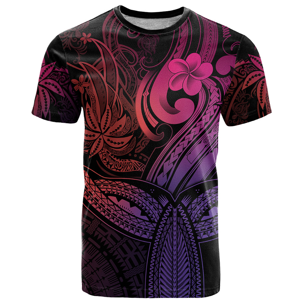 Polynesia T Shirt Whale Tale and Polynesian Sunset Plumeria Pink LT9 Pink - Polynesian Pride