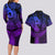 Polynesia Couples Matching Long Sleeve Bodycon Dress and Hawaiian Shirt Whale Tale and Polynesian Sunset Plumeria Purple LT9 - Polynesian Pride