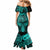 Polynesia Mermaid Dress Whale Tale and Polynesian Sunset Plumeria Turquoise LT9 - Polynesian Pride