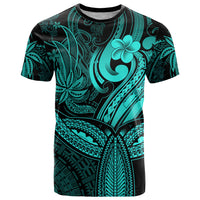 Polynesia T Shirt Whale Tale and Polynesian Sunset Plumeria Turquoise LT9 Turquoise - Polynesian Pride
