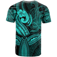 Polynesia T Shirt Whale Tale and Polynesian Sunset Plumeria Turquoise LT9 - Polynesian Pride