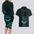 FSM Chuuk States Couples Matching Long Sleeve Bodycon Dress and Hawaiian Shirt Micronesia Vintage Polynesian Tribal Aqua Version LT9 - Polynesian Pride