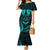 FSM Chuuk States Mermaid Dress Micronesia Vintage Polynesian Tribal Aqua Version LT9 Women Aqua - Polynesian Pride