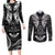 FSM Chuuk States Couples Matching Long Sleeve Bodycon Dress and Long Sleeve Button Shirts Micronesia Vintage Polynesian Tribal Black Version LT9 Black - Polynesian Pride