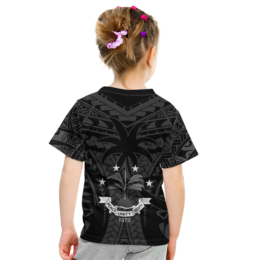 FSM Chuuk States Kid T Shirt Micronesia Vintage Polynesian Tribal Black Version LT9 - Polynesian Pride