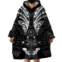 FSM Chuuk States Wearable Blanket Hoodie Micronesia Vintage Polynesian Tribal Black Version LT9 - Polynesian Pride