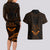 FSM Chuuk States Couples Matching Long Sleeve Bodycon Dress and Hawaiian Shirt Micronesia Vintage Polynesian Tribal Gold Version LT9 - Polynesian Pride