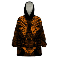 FSM Chuuk States Wearable Blanket Hoodie Micronesia Vintage Polynesian Tribal Gold Version LT9 One Size Gold - Polynesian Pride