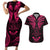 FSM Chuuk States Couples Matching Short Sleeve Bodycon Dress and Hawaiian Shirt Micronesia Vintage Polynesian Tribal Pink Version LT9 Pink - Polynesian Pride