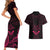 FSM Chuuk States Couples Matching Short Sleeve Bodycon Dress and Hawaiian Shirt Micronesia Vintage Polynesian Tribal Pink Version LT9 - Polynesian Pride