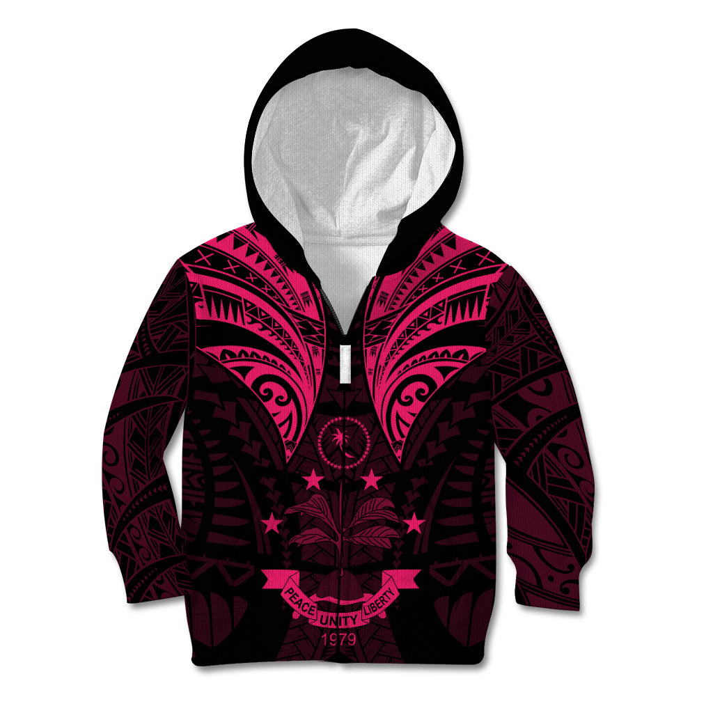 FSM Chuuk States Kid Hoodie Micronesia Vintage Polynesian Tribal Pink Version LT9 - Polynesian Pride