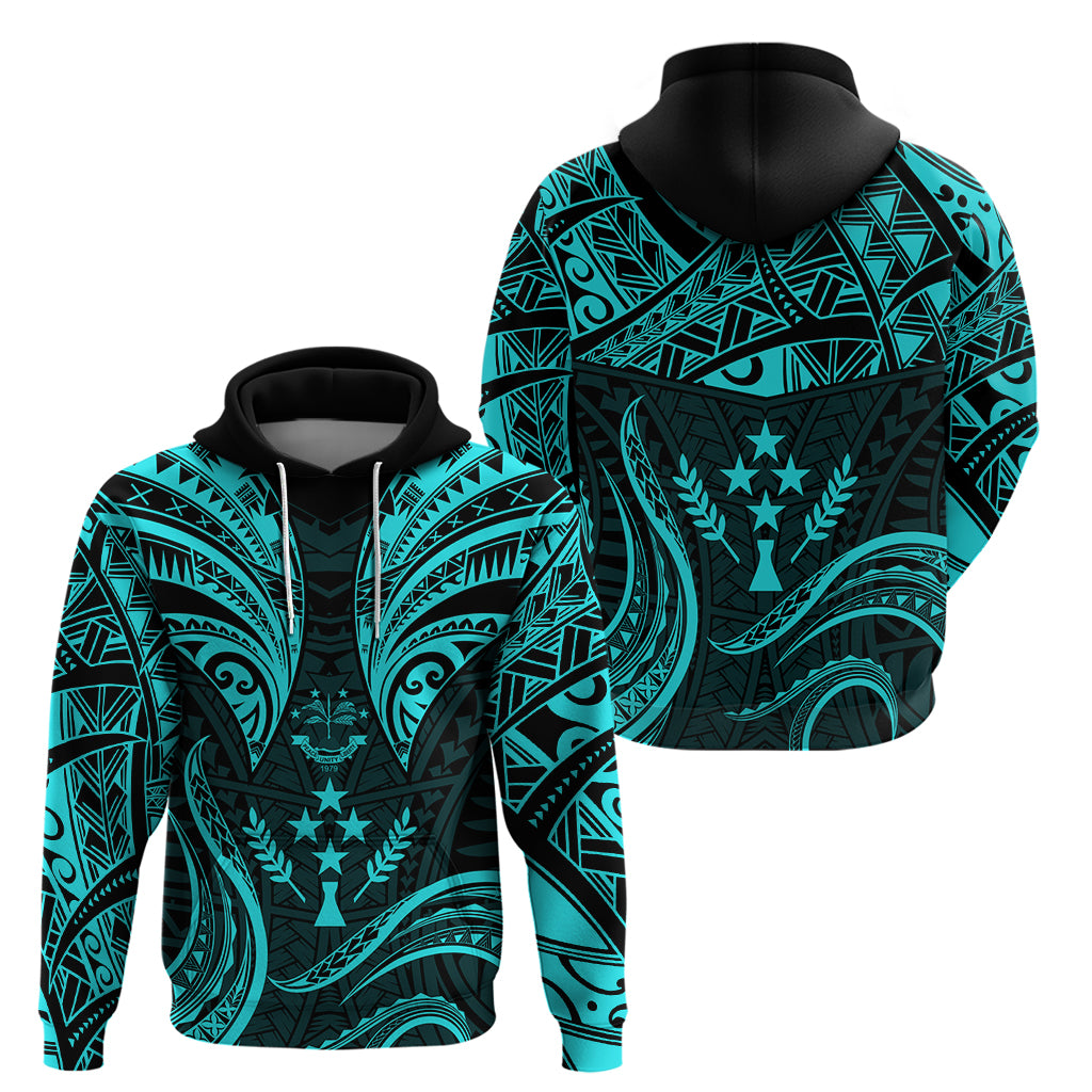 FSM Kosrae States Hoodie Micronesia Vintage Polynesian Tribal Aqua Version LT9 - Polynesian Pride