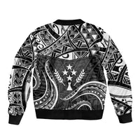 FSM Kosrae States Bomber Jacket Micronesia Vintage Polynesian Tribal Black Version LT9 - Polynesian Pride