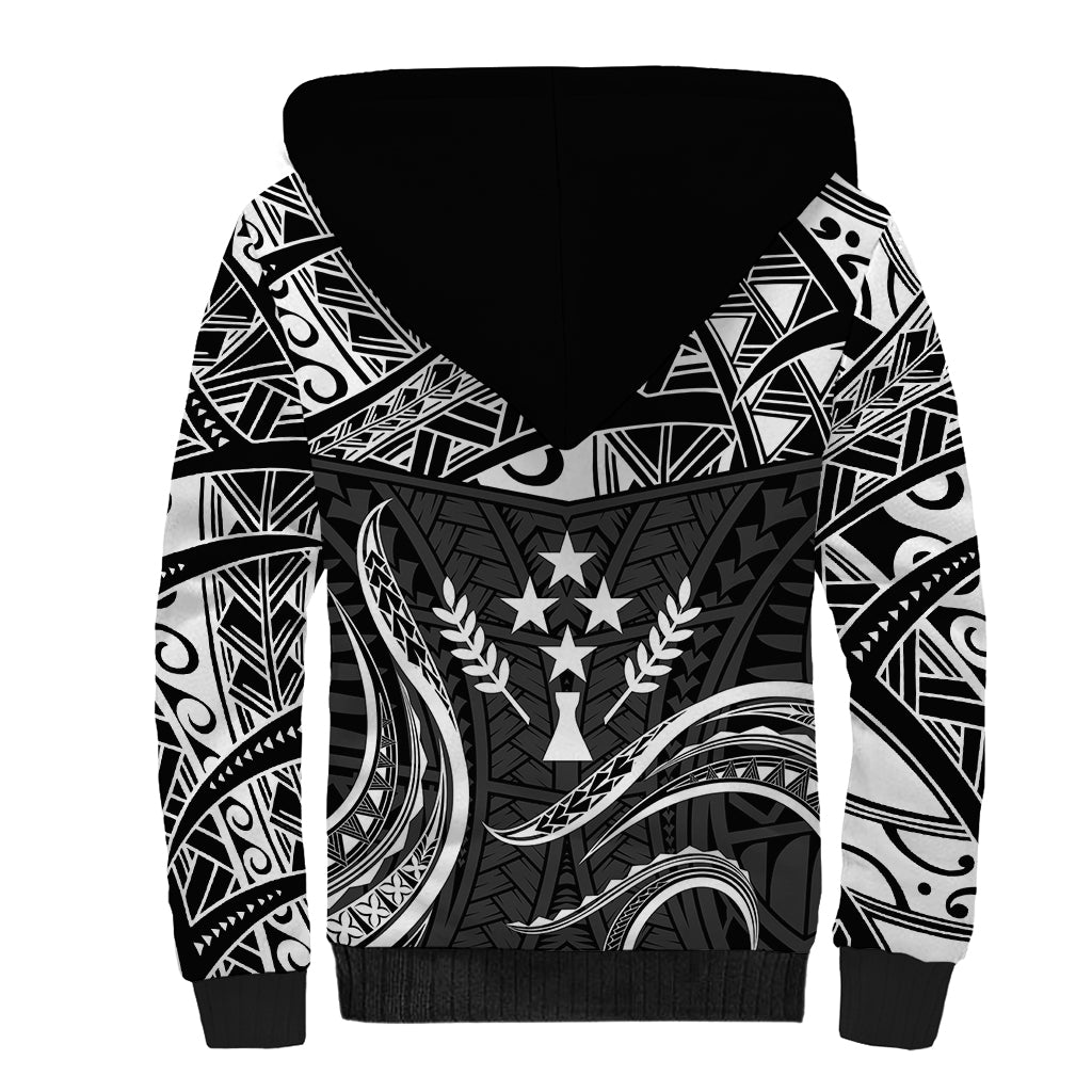 FSM Kosrae States Sherpa Hoodie Micronesia Vintage Polynesian Tribal Black Version LT9 - Polynesian Pride