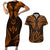 FSM Kosrae States Couples Matching Short Sleeve Bodycon Dress and Hawaiian Shirt Micronesia Vintage Polynesian Tribal Gold Version LT9 Gold - Polynesian Pride