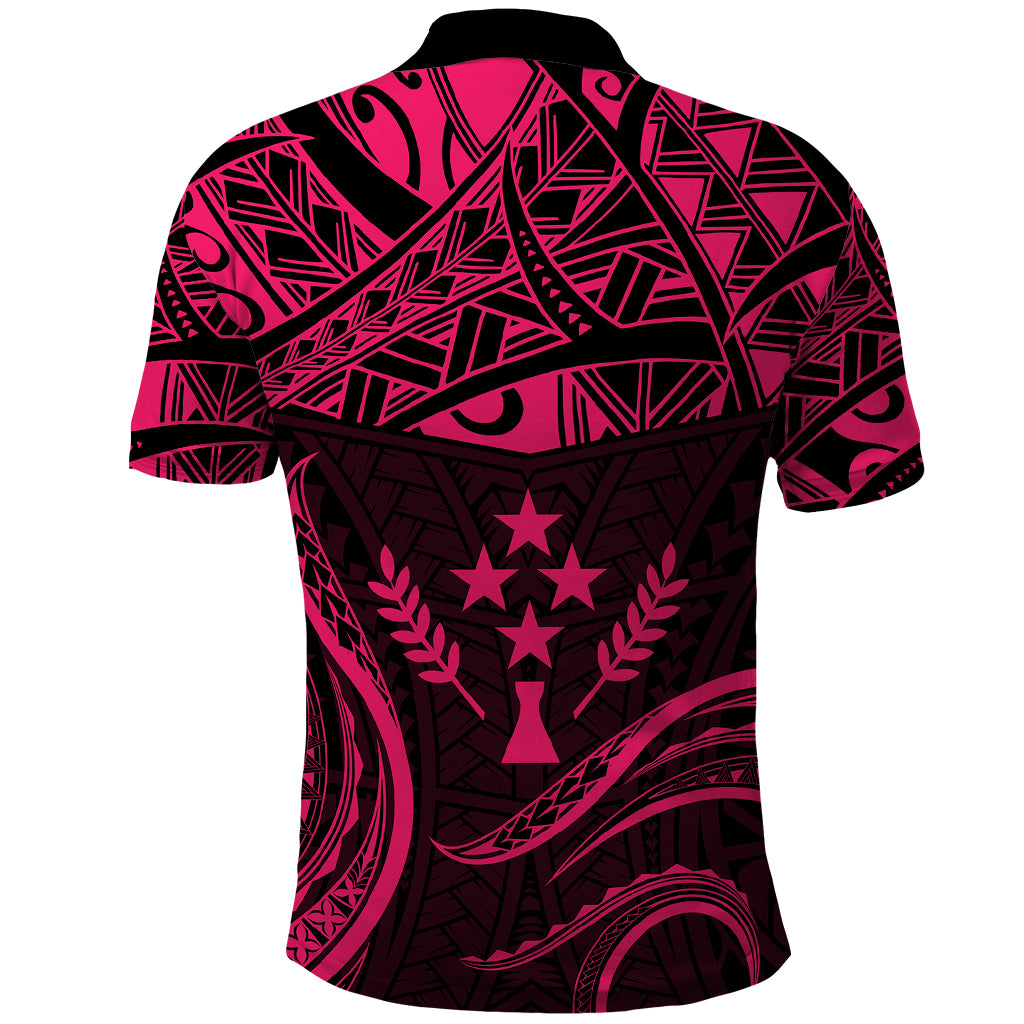 FSM Kosrae States Polo Shirt Micronesia Vintage Polynesian Tribal Pink Version LT9 - Polynesian Pride