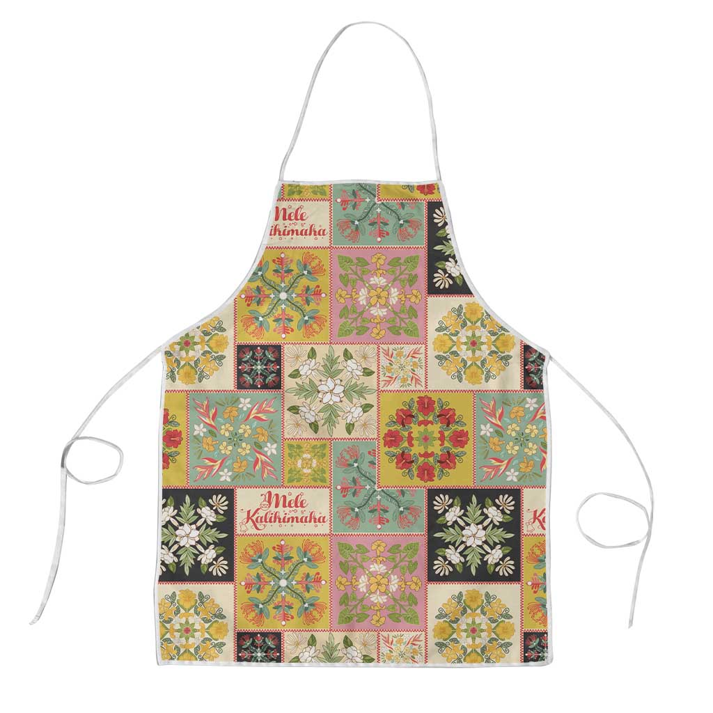 Mele Kalikimaka Hawaii Christmas Apron Melemele Mama Seamless Floral Motif - Polynesian Pride
