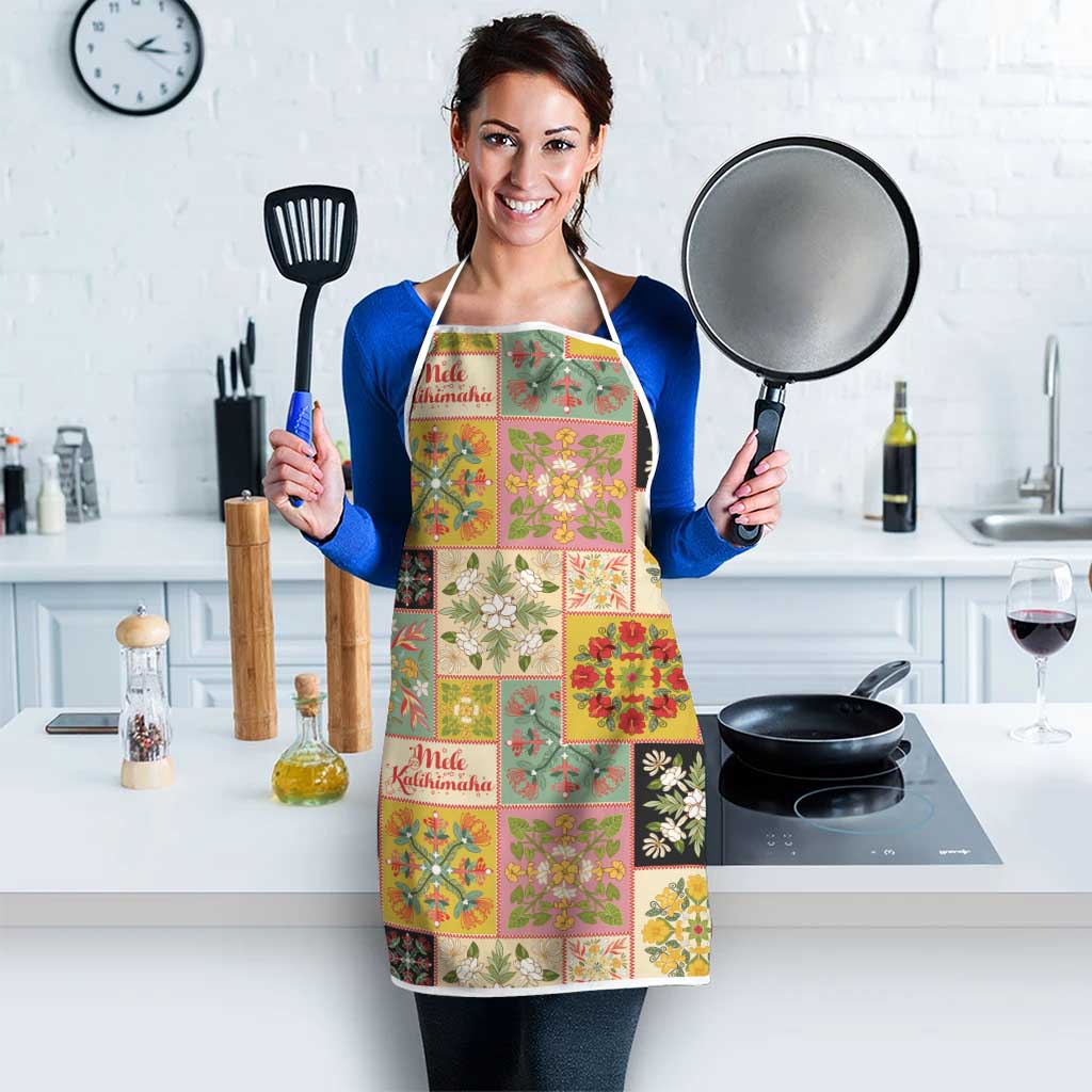 Mele Kalikimaka Hawaii Christmas Apron Melemele Mama Seamless Floral Motif - Polynesian Pride