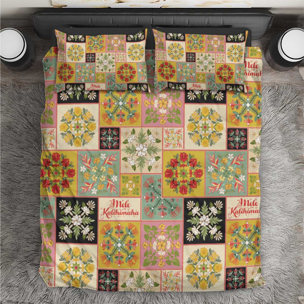 Mele Kalikimaka Hawaii Christmas Bedding Set Melemele Mama Seamless Floral Motif - Polynesian Pride