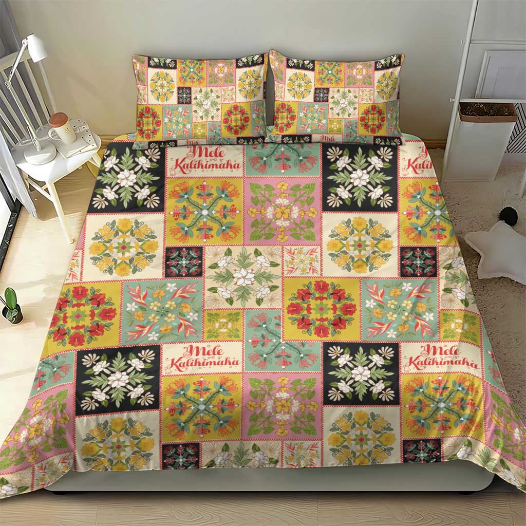 Mele Kalikimaka Hawaii Christmas Bedding Set Melemele Mama Seamless Floral Motif - Polynesian Pride