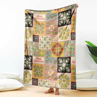 Mele Kalikimaka Hawaii Christmas Blanket Melemele Mama Seamless Floral Motif - Polynesian Pride
