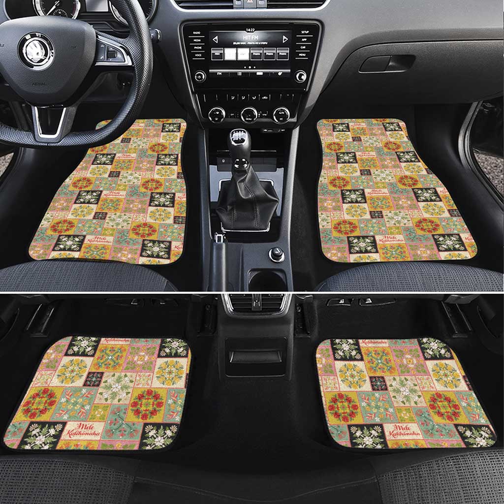 Mele Kalikimaka Hawaii Christmas Car Mats Melemele Mama Seamless Floral Motif - Polynesian Pride