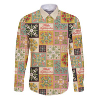 Mele Kalikimaka Hawaii Christmas Family Matching Mermaid Dress and Hawaiian Shirt Melemele Mama Seamless Floral Motif - Polynesian Pride