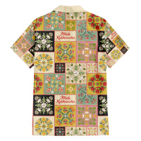 Mele Kalikimaka Hawaii Christmas Family Matching Off The Shoulder Long Sleeve Dress and Hawaiian Shirt Melemele Mama Seamless Floral Motif - Polynesian Pride