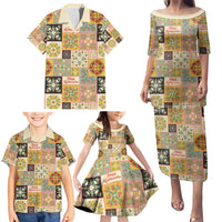 Mele Kalikimaka Hawaii Christmas Family Matching Puletasi and Hawaiian Shirt Melemele Mama Seamless Floral Motif LT9 - Polynesian Pride