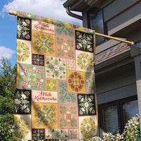 Mele Kalikimaka Hawaii Christmas Garden Flag Melemele Mama Seamless Floral Motif LT9 - Polynesian Pride