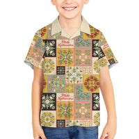 Mele Kalikimaka Hawaii Christmas Kid Hawaiian Shirt Melemele Mama Seamless Floral Motif - Polynesian Pride