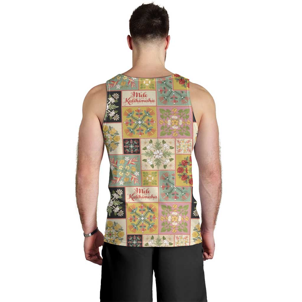Mele Kalikimaka Hawaii Christmas Men Tank Top Melemele Mama Seamless Floral Motif - Polynesian Pride