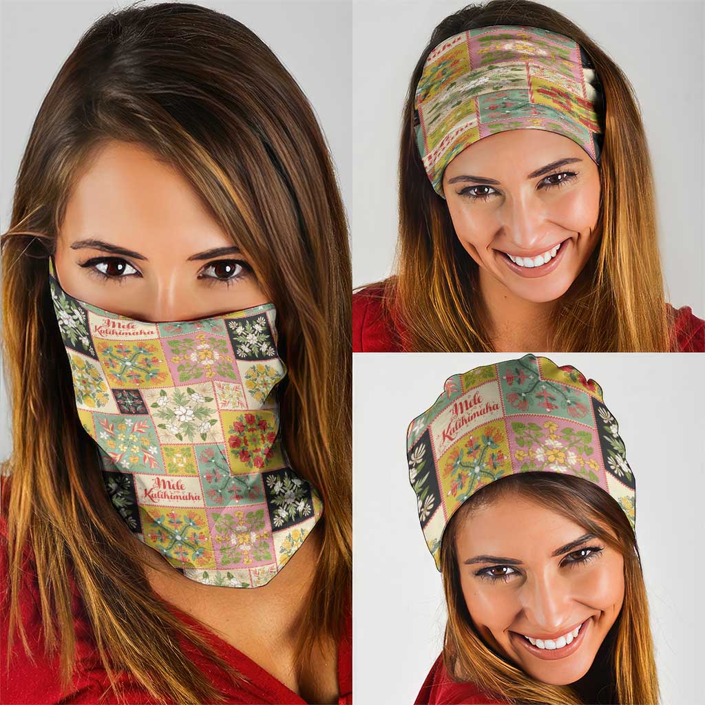 Mele Kalikimaka Hawaii Christmas Neck Gaiter Melemele Mama Seamless Floral Motif LT9 - Polynesian Pride