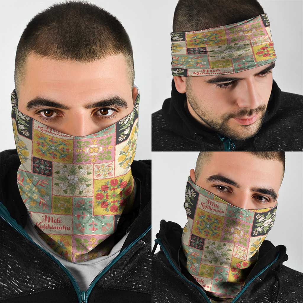 Mele Kalikimaka Hawaii Christmas Neck Gaiter Melemele Mama Seamless Floral Motif LT9 - Polynesian Pride