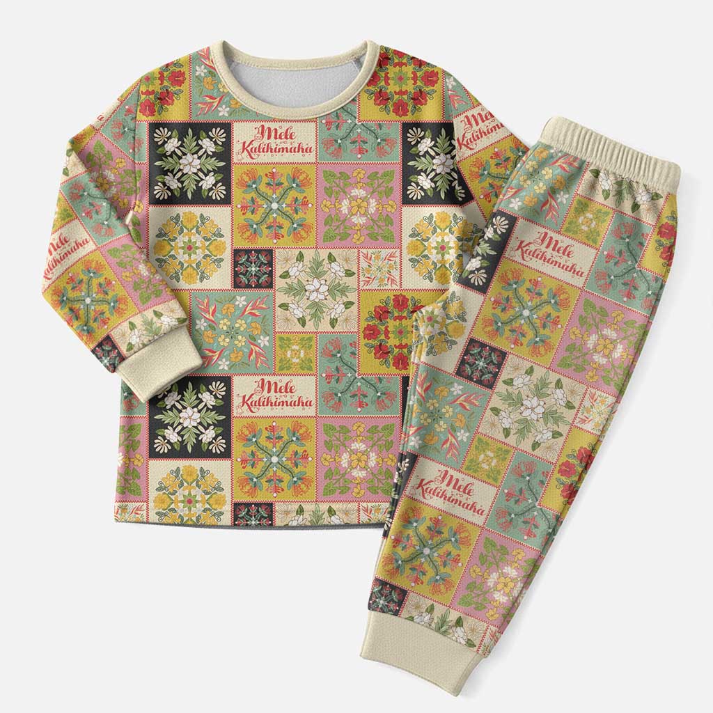 Mele Kalikimaka Hawaii Christmas Pajama Set Melemele Mama Seamless Floral Motif LT9 Men Beige - Polynesian Pride