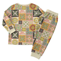 Mele Kalikimaka Hawaii Christmas Pajama Set Melemele Mama Seamless Floral Motif LT9 - Polynesian Pride