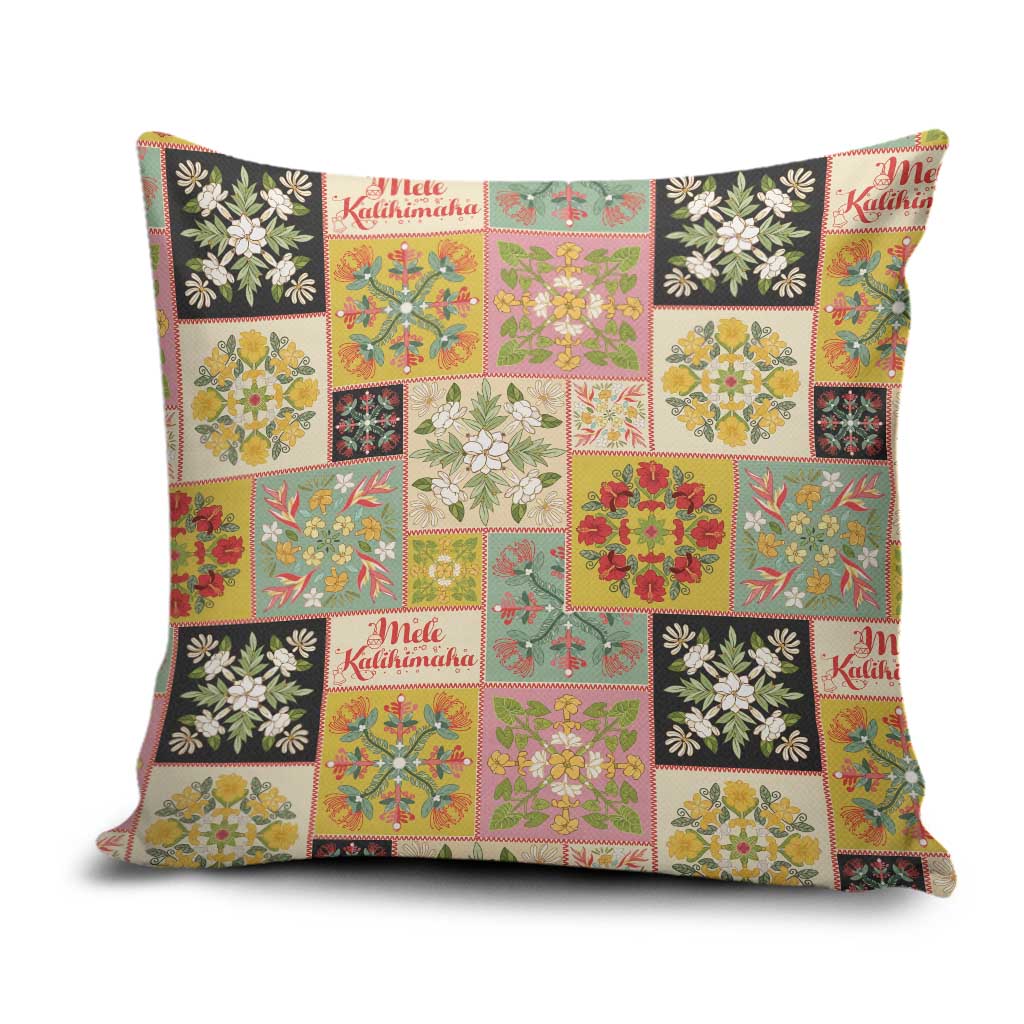 Mele Kalikimaka Hawaii Christmas Pillow Cover Melemele Mama Seamless Floral Motif LT9 Beige - Polynesian Pride