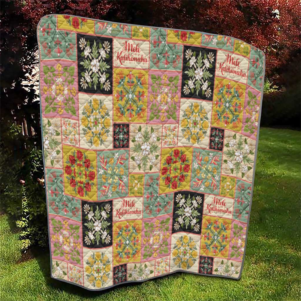 Mele Kalikimaka Hawaii Christmas Quilt Melemele Mama Seamless Floral Motif - Polynesian Pride