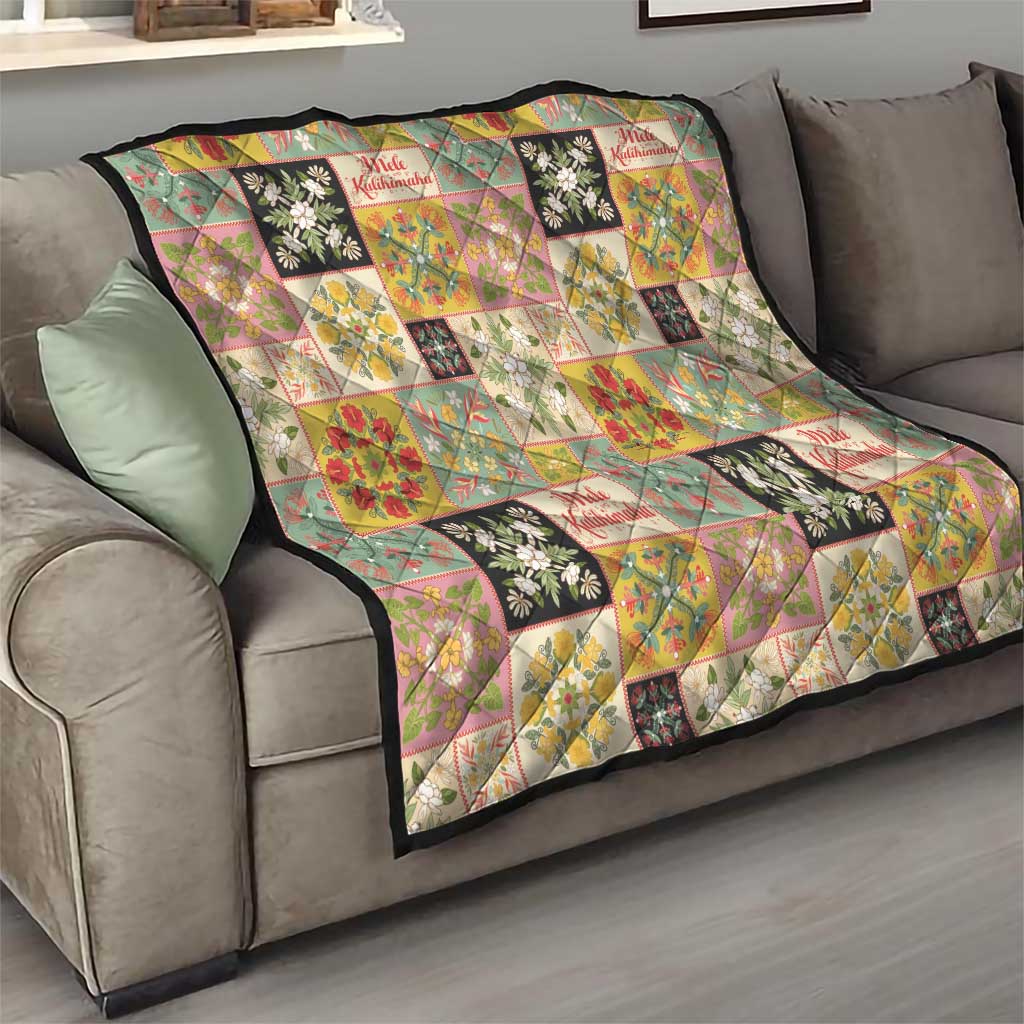 Mele Kalikimaka Hawaii Christmas Quilt Melemele Mama Seamless Floral Motif - Polynesian Pride