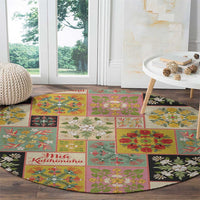 Mele Kalikimaka Hawaii Christmas Round Carpet Melemele Mama Seamless Floral Motif LT9 - Polynesian Pride
