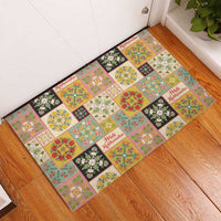 Mele Kalikimaka Hawaii Christmas Rubber Doormat Melemele Mama Seamless Floral Motif LT9 - Polynesian Pride