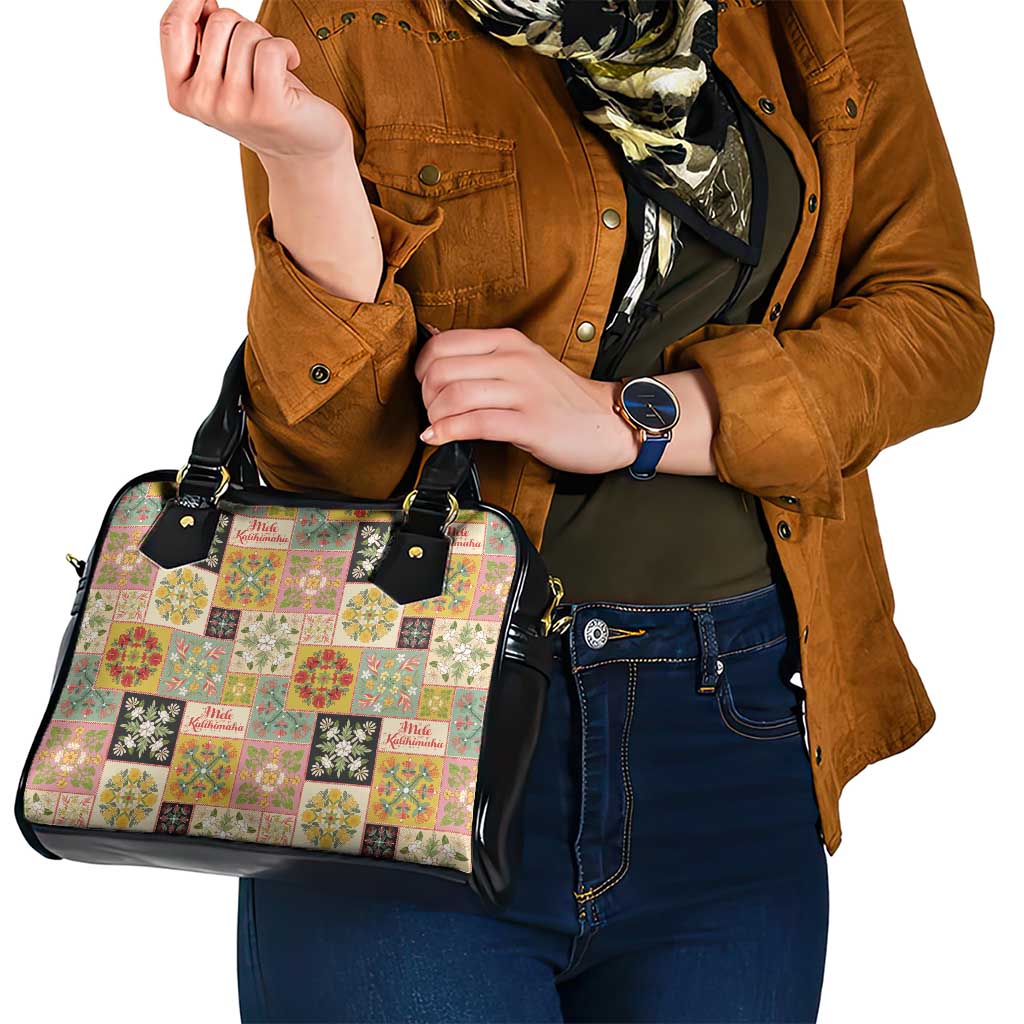 Mele Kalikimaka Hawaii Christmas Shoulder Handbag Melemele Mama Seamless Floral Motif LT9 - Polynesian Pride